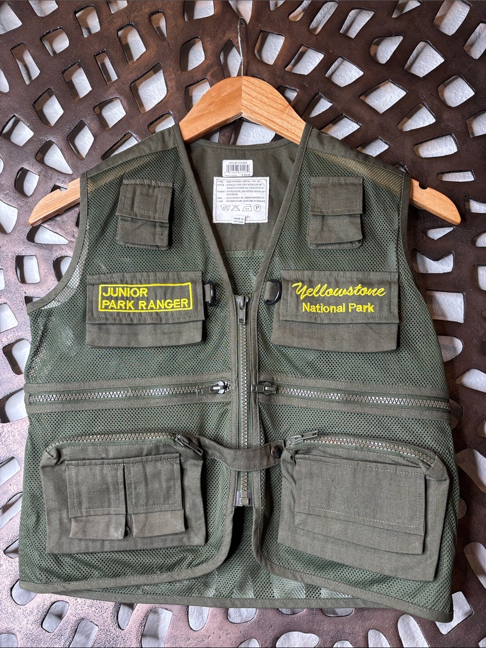 Yellowstone National Park Junior Park Ranger Vest - Olive Green xl kids